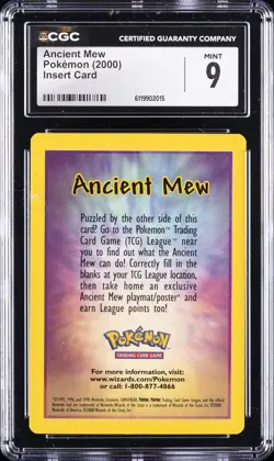 2000 POKEMON MOVIE 2000 INSERT CARD ANCIENT MEW CGC 9 - Image 1