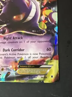 Pokemon Gengar EX Card 34/119 XY Phantom Forces Full Art Holo Rare Ex+/NM Seepic - Image 3