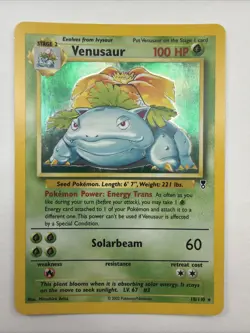 Venusaur Legendary Collection Holo Card PSA 8 #18 - Image 1