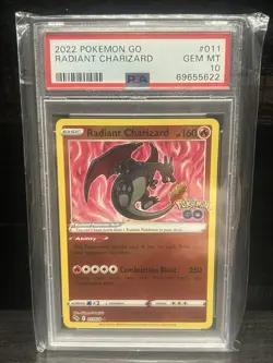 PSA 10 2022 Pokemon GO Radiant Charizard 011/078 Graded Slab TCG Card. - Image 1