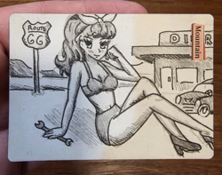 MTG Altered Art Land Card Anime Girl Mountain | Magic the Gathering | Hand Drawn - Image 1