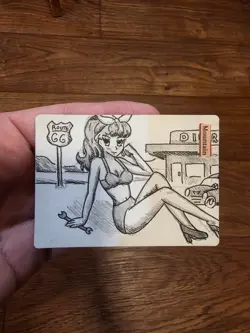 MTG Altered Art Land Card Anime Girl Mountain | Magic the Gathering | Hand Drawn - Image 2