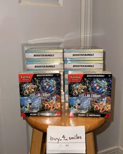 Pokemon Trading Cards Scarlet & Violet 7 Stellar Crown Booster Bundle Lot of 12 - Image 1