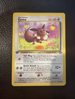 Pokemon TCG Eevee Jungle Card 51/64 Vintage 1999 NM Eevee - Image 1