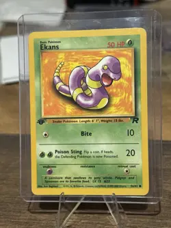 Ekans 1st Edition Team Rocket 56/82 NM-/LP+ WOTC Vintage Pokemon Card - Image 1