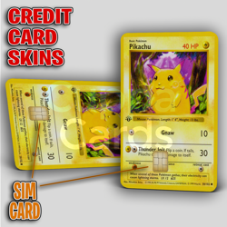 Pikachu, First Edition 1999 Pokemon | Credit Card Sticker/Skin | 2 Pack - Image 1