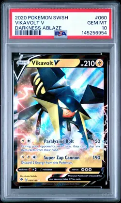 2020 POKEMON SWORD & SHIELD DARKNESS ABLAZE #060 VIKAVOLT V PSA 10 - Image 1