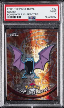 2000 TOPPS CHROME POKEMON T.V. SPECTRA #42 GOLBAT PSA 9 - Image 1