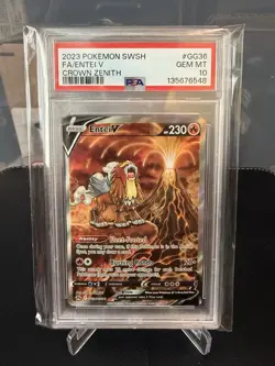Entei V Crown Zenith Pokemon Sword And Shield Crown Zenith GG36 PSA 10 - Image 1
