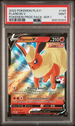 Pokemon Flareon V Prize Pack Series One Black Star Promo PSA 9 - Image 1
