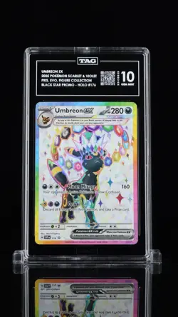 Rank 14, Pokemon Prismatic Evolutions - Umbreon EX Black Star 176 TAG 10 - Image 1