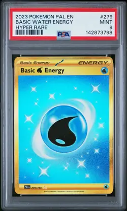 2023 POKEMON PAL EN-PALDEA EVOLVED HYPER RARE #279 BASIC WATER ENERGY PSA 9 - Image 1