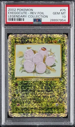 2002 POKEMON LEGENDARY COLLECTION #75 EXEGGCUTE-REVERSE FOIL PSA 10 - Image 1