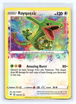 RAYQUAZA Amazing Rare Pokemon SWSH Vivid Voltage #138/185 *hl - Image 1