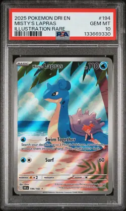 133669330 Misty's Lapras 2025 Pokemon Destined Rivals #194 PSA 10 - Image 1