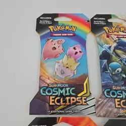 Pokemon TCG Cosmic Eclipse - Booster Pack Sun & Moon Full Art Set 4 Packs - Image 2