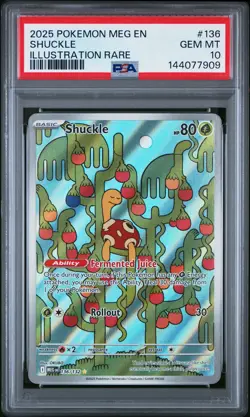 2025 POKEMON MEG EN-MEGA EVOLUTION ILLUSTRATION RARE #136 SHUCKLE PSA 10 - Image 1