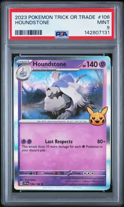 2023 POKEMON TRICK OR TRADE #106 HOUNDSTONE PSA 9 - Image 1