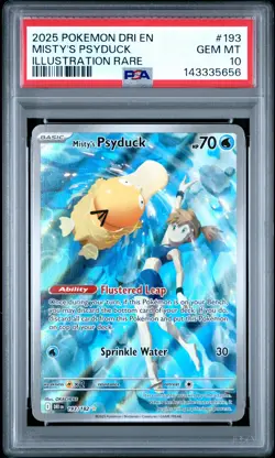 2025 POKEMON DRI EN-DESTINED RIVALS ILLUSTRATION RARE MISTY'S PSYDUCK PSA 10 - Image 1