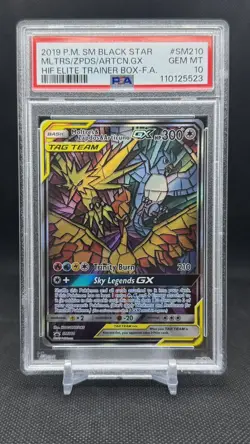 2019 POKEMON SM BLACK STAR PROMO FULL ART/MOLTRES & ZAPDOS & ARTICUNO GX PSA 10 - Image 3