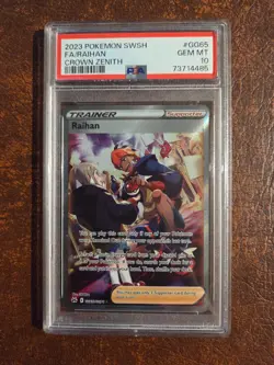 2023 POKEMON SWORD AND SHIELD CROWN ZENITH #GG65 FA/RAIHAN CROWN ZENITH PSA 10 - Image 1