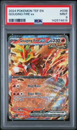 2024 POKEMON TEF EN-TEMPORAL FORCES #038 GOUGING FIRE EX PSA 9 - Image 1