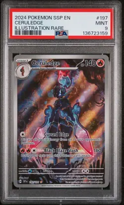 2024 POKEMON SSP EN-SURGING SPARKS ILLUSTRATION RARE #197 CERULEDGE PSA 9 - Image 1