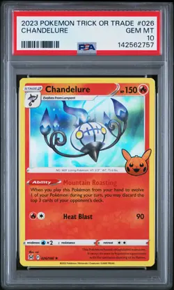 2023 POKEMON TRICK OR TRADE #026 CHANDELURE PSA 10 - Image 1