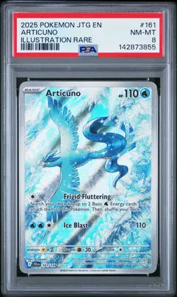 2025 POKEMON JTG EN-JOURNEY TOGETHER ILLUSTRATION RARE #161 ARTICUNO PSA 8 - Image 1