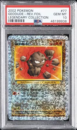 2002 POKEMON LEGENDARY COLLECTION #77 GEODUDE-REVERSE FOIL PSA 10 - Image 1