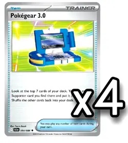 4x Pokegear 3.0 084/086 x4 - Black Bolt - Pokemon TCG - Playset - Image 1