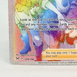 Miss Fortune Sisters 209/196 Full Art Rainbow Rare Pokemon TCG Lost Origin NM - Image 5