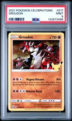 2021 POKEMON CELEBRATIONS #017 GROUDON PSA 9 - Image 1