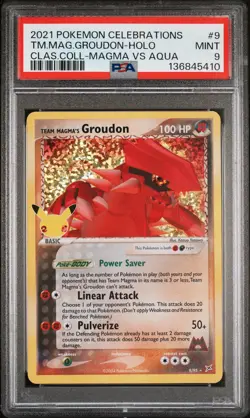 2021 POKEMON CELEBRATIONS CLASSIC COLLECTION #9 TEAM MAGMA'S GROUDON-HOLO PSA 9 - Image 1