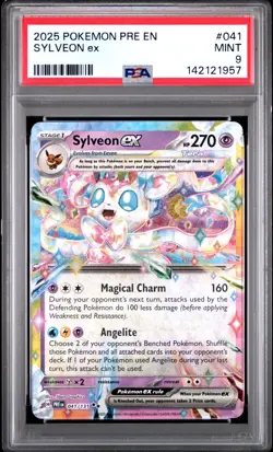 2025 POKEMON PRE EN-PRISMATIC EVOLUTIONS #041 SYLVEON EX PSA 9 - Image 1