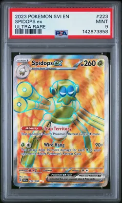 2023 POKEMON SVI EN-SCARLET & VIOLET ULTRA RARE #223 SPIDOPS EX PSA 9 - Image 1