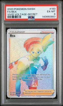 2020 POKEMON SWORD & SHIELD VIVID VOLTAGE SECRET #193 FULL ART/BEA PSA 6 - Image 1