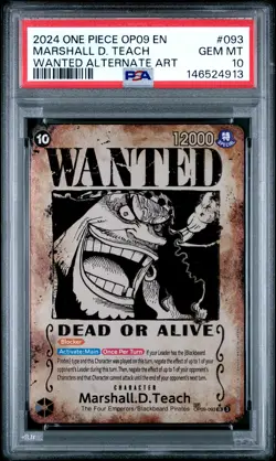 2024 ONE PIECE EMPERORS IN THE NEW WORLD WANTED ALT ART MARSHALL D. TEACH PSA 10 - Image 1