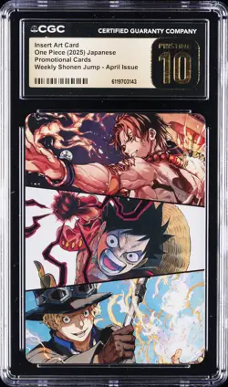 2025 ONE PIECE JAPANESE WEEKLY SHONEN JUMP APRIL INSERT ART CARD CGC 10 PRISTINE - Image 1
