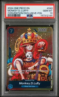 2024 ONE PIECE PROMOS CONVENTION EXCLUSIVE-FOIL #043 MONKEY D. LUFFY PSA 10 - Image 1