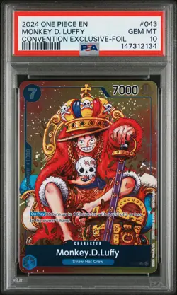 2024 ONE PIECE PROMOS CONVENTION EXCLUSIVE-FOIL #043 MONKEY D. LUFFY PSA 10 - Image 1