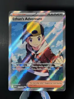 Pokemon TCG Trainer Ethan's Adventure Holo Card 221/182 Ultra Rare - Image 1