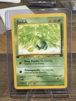 1st Edition Oddish 43/82 Team Rocket Pokemon Card NM- LP+ WOTC Vintage - Image 1