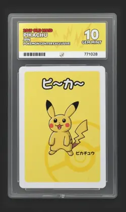 Pokemon Centre Exclusive Old Maid Pikachu 2019 Japanese Card Ace Grading 10 - Image 1