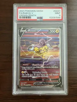 Raikou GG41/GG70 Crown Zenith Galarian Gallery Holo Card PSA 9 - Image 1