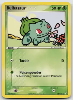 Pokemon Card Bulbasaur - 045/100 Common Crystal Guardians 45/100 - Image 1