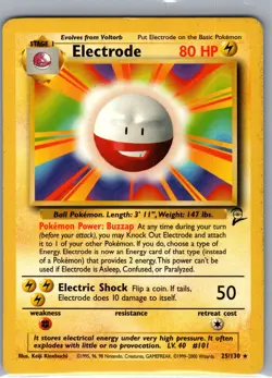 Electrode 025/130 Base Set 2 - Pokemon Card - LP - Image 1