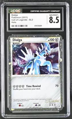 CGC 8.5 Dialga 2011 Call of Legends SL2 Holo SWIRL Pokemon Card - Image 1