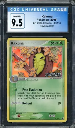 CGC 9.5 Kakuna EX Delta Species 46/113 Reverse Holo Pokemon Card B7 - Image 1