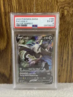2022 Pokemon SWSH EX-MT FA/Lugia V Silver Tempest Graded Card. - Image 1